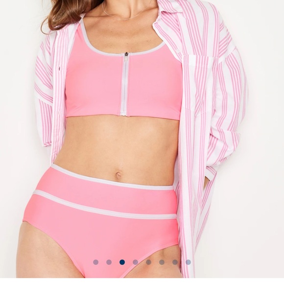 NWT OLD NAVY High-Waisted Bikini Swim Bottoms  Color: Pink Edge Neon - Picture 4 of 10